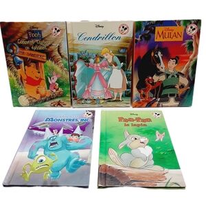 🍒 DISNEY - Lot of 5 French Kids Book Club Mickey Grolier Hardcover HC